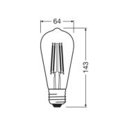 OSRAM LED Vintage 1906 Edison, gull, E27, 7,2 W, 824, dim.