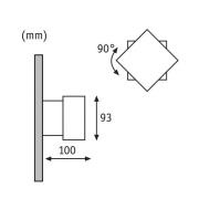 Paulmann Cybo LED utendørs LED-vegglampe, 2700 K, 10x10 cm, hvit