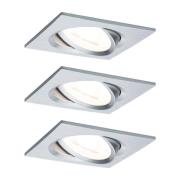 Paulmann 3 spot Nova kantet, dimbar, aluminium