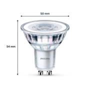 Philips LED-pære GU10 3,5W 255lm 827 klar 36° 6stk