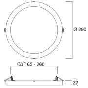 Sylvania Start LED downlight 5in1 Ø 29cm 23W