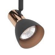 Barnham downlight, lengde 78 cm, svart/kobber