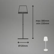 Kiki LED-bordlampe, hvit, IP44, 3000K