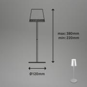 LED-bordlampe Kiki med batteri 3 000 K, matt krom