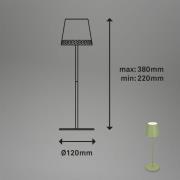 LED-bordlampe Kiki med batteri 3 000 K, limegrønn