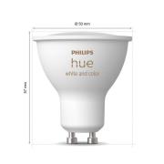 Philips Hue White & Color Ambiance LED GU10 4,2 W, 2-pakning