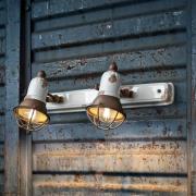 Vegglampe C1676/1, 1 lyskilde, hvit/rustbrun, keramikk, E14