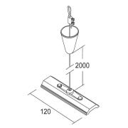 Ivela tauopphengssystem, 2 meter med plate, hvit