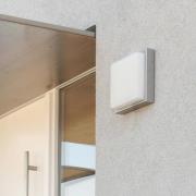 Utendørs LED-vegglampe 046, stål, glass, 25 x 25 cm