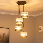 Pendellampe Helen grå-svart-sølv rund 4 lyskilder