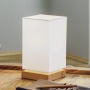 Bordlampe Canvas, eik, kantet, hvit