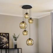 Hengelampe Vetro i glass, 5 lyskilder