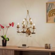 Vegglampe Teresa i krystall, bronse med 5 lyskilder