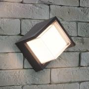 Utendørs LED-vegglampe Puno, IP54, kantet