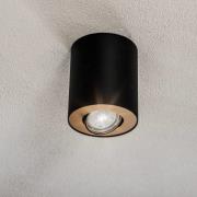 Downlight-sett, justerbar, svart, innvendig gull