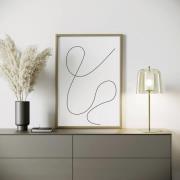 Bordlampe Frida, gullramme, sandfarget ytterskjerm