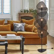 MARKET SET Gulvlampe Screen, svart, rotting, 179 cm høy