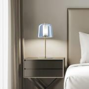 Bordlampe Frida, gullramme, blå ytterskjerm