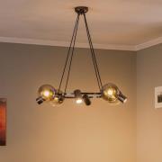 Hengelampe Zerde 4+4 Ø 82 cm svart-krom 8 lyskilder