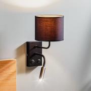 Vegglampe Soho sylindrisk leselampe svart/gull