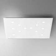 ICONE Slim - flat LED-taklampe, 12 lys, hvit