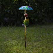 LED-solcellelampe Salona med dekor, blå/grønn