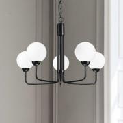 Lysekrone Malou med glasskjerm, 5 lyskilder