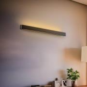 Vegglampe Soft, bredde 90 cm, grafitt, aluminium, G13