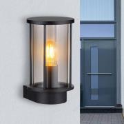 Gracey utendørs vegglampe, svart, høyde 25,2 cm, rustfritt stål