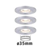 Paulmann Nova mini-downlight 3-er-sett IP44 alu