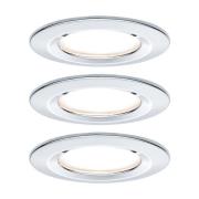 Paulmann 3p LED-spot Nova rund, IP44, dimbar, krom