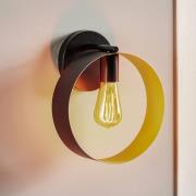 Hula-vegglampe i ringdesign, svart/gull