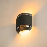 SLV Pantilo Rope vegglampe, svart/grå/sølv, glass