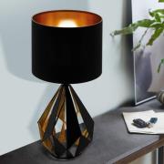 Bordlampe Carlton, svart/kobber