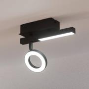 LED-takspot Cardillio 2 svart med én ring