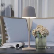 LED-bordlampe Mannera med batteri, sand