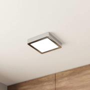 LED-taklampe Fueva 5 IP44 3000K krom 16x16cm