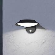 LED-vegglampe Cerrisi, bredde 10,5 cm, svart, sensor