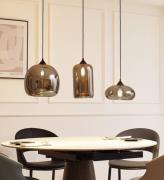 Lindby Arloris pendellampe med 3 skjermer i røkt glass