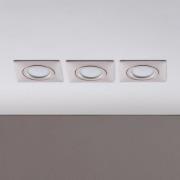LED innfelt spot Andrej, kantet, nikkel, sett med 3 stk