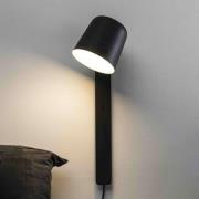 Vegglampe Tila, svingbart hode, svart