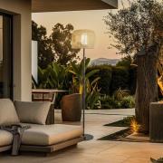 Lucande terrasselampe Solvindor, khaki, plast IP44