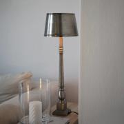 Metallo bordlampe, antikk sølvfarget, metall, høyde 66 cm