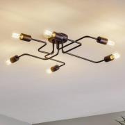 Taklampe Tube med 6 lyskilder, svart