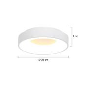 Ringlede LED taklampe, 2700 K, Ø 38 cm, hvit, metall