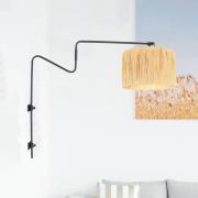 Linstrom vegglampe, metall, gress, svart, beige