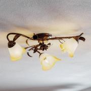 Taklampe Lucrezia, 3 lyskilder, bronse