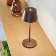 LOOM DESIGN LED-batteridrevet bordlampe Modi Micro, IP65, corten