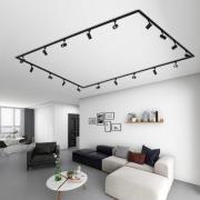 Lindby skinnesystem Linaro, GU10, 18-lys, svart