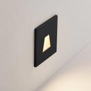 Molto Luce LED innbyggingslampe Wall 68R IP44 SQ, svart, CCT